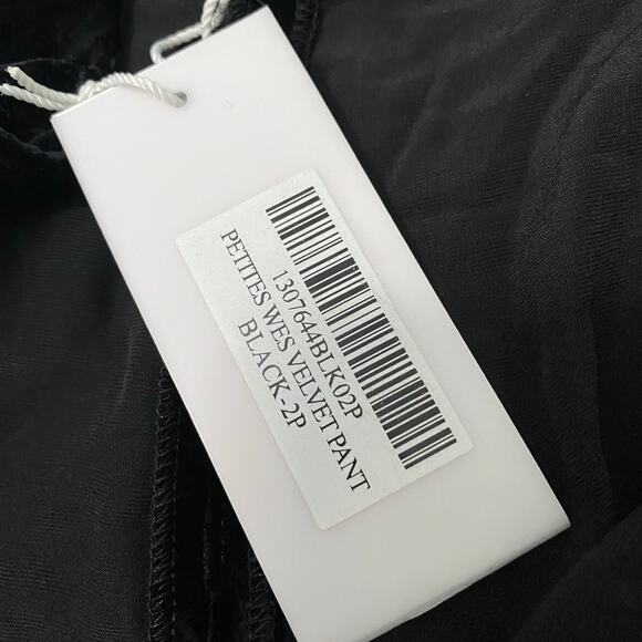 Reformation Wes Velvet Pants Black Women’s Size 2 Petite 29 Inseam Holiday - Picture 9 of 12